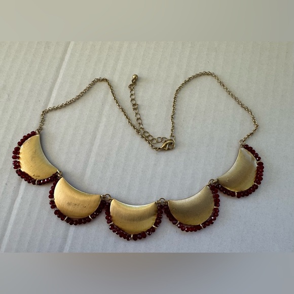 Vintage Gold and Red Statement Necklace - Picture 13 of 14